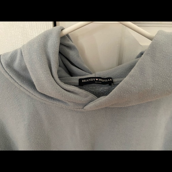 Light blue Brandy Melville cropped hoodie - Picture 3 of 3